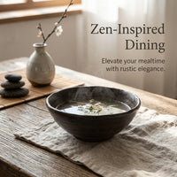 Wabi-Sabi Ceramic Bowl, Black, New Chinese Style