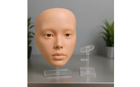 Silicone Makeup Practice Face Panel Flat Makeup Training Face Panel Beauty Tool Skin-Toned Easy to Clean