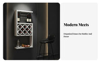 Multi-Functional Wall-Mounted Wine Rack Space-Saving Wall Mounted Wine Rack Modern Design Decorative Bottle Display Shelf Strong Load-Bearing for Entertainers, Apartment Dwellers, Homeowners, Dining Room, Restaurant, Kitchen, Man Cave
