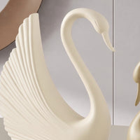 Elegant Swan Figurine Matte Swan Statue Sculpted Sculptures with Ribbed Wings Minimalist for Homeowners, Art Lovers, Living Room, TV Cabinet, Entryway