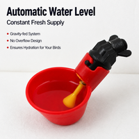 Red Automatic Chicken Water Dispenser, 500 Pcs Poultry Waterer, Quail & Pigeon Drinker Feeder Accessory