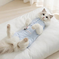 Cat Post Surgery Suit, Thin Cat Body Suit After Surgery with Fasteners, Anti-Licking Cat Spay Recovery Suit Female, Unisex Cat Recovery Suit Female