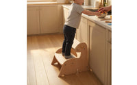 Dinosaur Step Stool Easy to Assemble Wooden Climbing Stool Snagless Furniture for Kids, Children, Lavatory, Kitchen, Bedroom