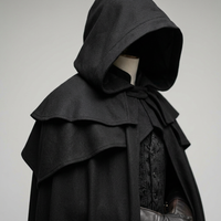 Fancy Dress Costume Hooded Cape, Gothic Fashion Hooded Cloak, Dress Costume Hall #variant:S
