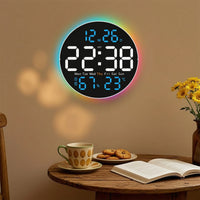 Led-Digitaluhr mit Luftfeuchtigkeitsmesser beleuchtet Wanduhr mit Datum hell