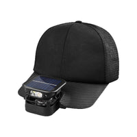 Solar Powered LED Cap Light with Fan for Outdoor Use