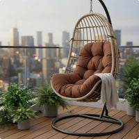 Hanging Egg-Shaped Chair Cushion Backrest Support Outdoor Furniture Soft