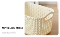Wicker& design Organizing Box adaptable Storage Basket Decorative for Dorm Room