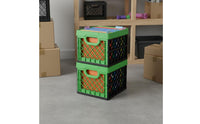 6 Gallon Stackable Storage Basket Multi-Purpose Green Storage Basket Easy to Use