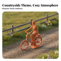 Miniature Cyclist Figurine Collectible Two-Wheeler Cyclist Scale Model Tiny Person on Bike Model High Fineness Display Scene