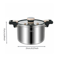 Stainless Steel Soup Pot Locking Lid Micro Pressure Pot Gas and Induction Compatible Stockpot for Home Kitchen