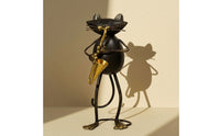 Metal Feline Figure Figurine Tabletop Cat Figurine Whimsical Ornaments for Desk
