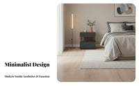 Suspended-Top Bedside Cabinet Minimalist Design Nightstand Levitating Visual Effect Design Space-Saving for Adults, Small Areas