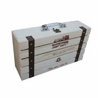 2 Pieces Wine Storage Container Solid Wood Display Box Dual Bottle Feature Reusable Design Portable Handle Suitable for Gift Occasions Wine Lovers Home Storage