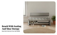 Multi-Functional Shoe Changing Bench Comfortable Padded Seat Entryway Shoe Bench High-Resilience Sponge Household Furniture Easy to Clean for Families, Homeowners, Apartment Dwellers, Hallway, Cloakroom, Fitting Room, Bedroom