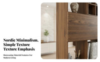 Wabi-Sabi Design Multi-Compartment Curio Shelf With Drawers Storage Furniture Display Cabinet for Tea Lovers, Collectors, Office Workers, Entryway, Dining Room, Study, Bedroom