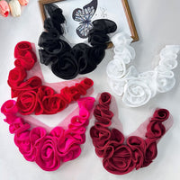 Handmade Pleated Fabric Flower Dress Decoration
