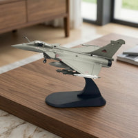 C Model 1:100 Scale Airplane Model with Cockpit Gray Fighter Jet with Stand for Collectors
