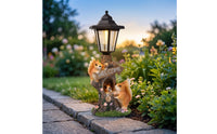 Outdoor Squirrel Garden Statue with Solar Light Resin Solar Squirrel Lantern Decorative Ornament Weather-Resistant for Gardeners, Homeowners, Yard, Pathway, Patio