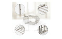 Open-Frame Stainless Steel Storage Rack Compact Metal Rack with Shelves Slim Wire Shelving Unit Minimalist for Bedroom, Bedside, Reading Corner