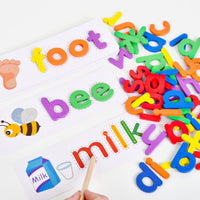 Lowercase Wooden Spelling Game Colorful Alphabet Matching Game Hands-on Letter Puzzle Set Word Recognition for Early Learners, Children