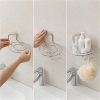 Stainless Steel Basin Storage Rack for Bathroom and Toilet, Punch-Free Wall Mount Organizer