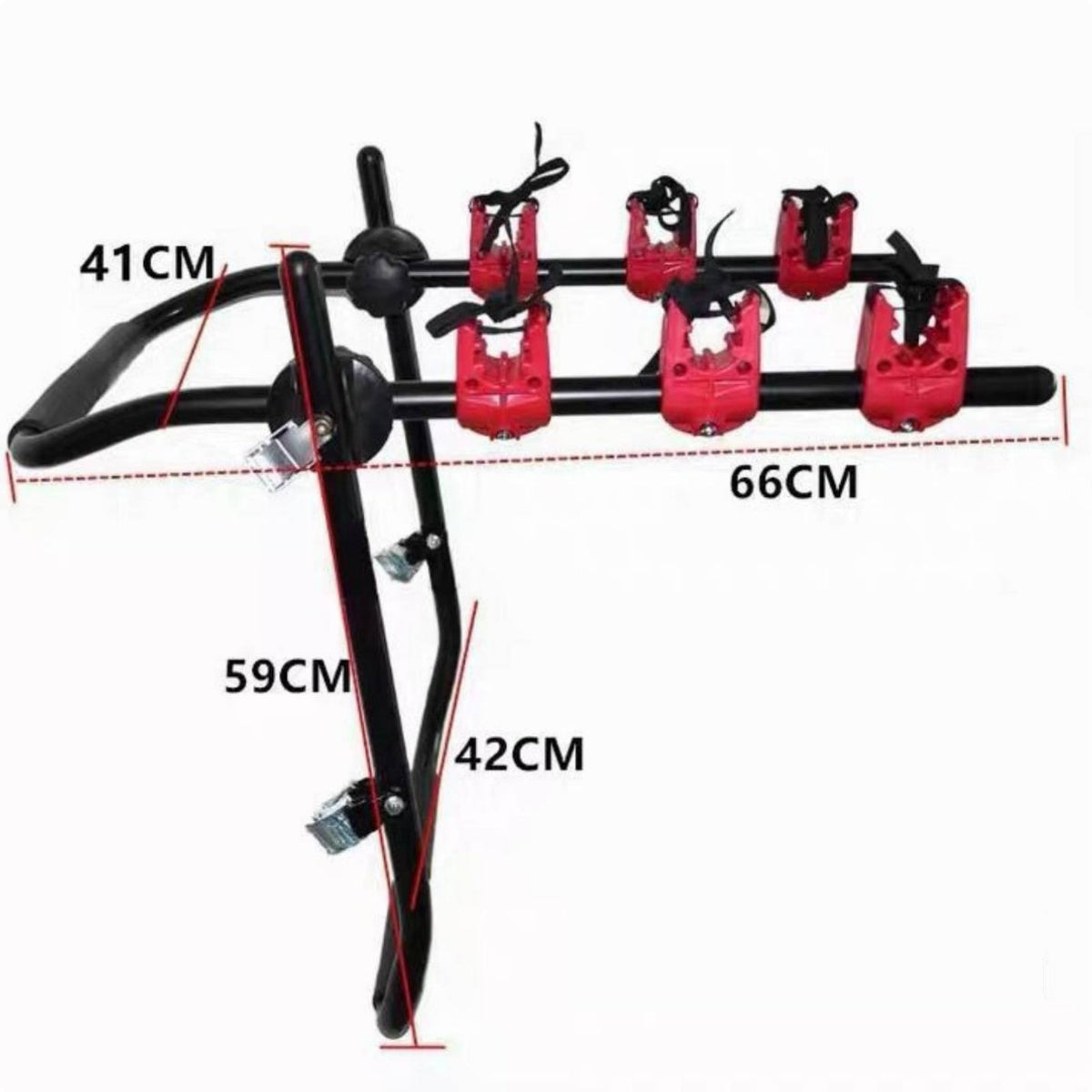 Adjustable Straps Trunk Mount Bike Rack Easy Installation Rear Mounted Cycle Carrier Safeguarding Cradles for Families, Road Trips, Camping
