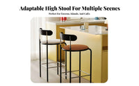 Curved rear High Stool Modern Minimalist Design Counter Chair Built-in Footrest Easy Assembly for Interior Designers, Homeowners