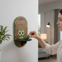 And Patrick's Day Wall Sign Holiday Themed Wooden Owl Shelf Wood Grain Finish