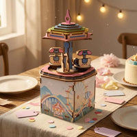 Wooden Puzzle musical box Layered DIY Wooden Puzzle Ornament Compact Mechanical Model Kit for