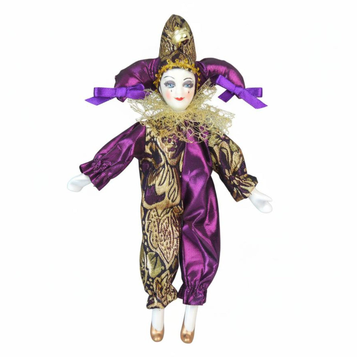 Pierrot Clown Doll Poseable Limbs Tearful Clown Doll Movable Joints Articulated Harlequin Figure for Collectors