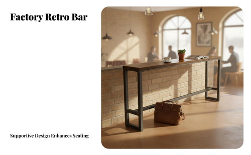 Built-in Footrest Bar Table and Stool Set Sturdy Construction Retro Cafe Chair Space-Saving Industrial Bar Stool Easy Assembly for Business Owners, Apartment Dwellers, Homeowners, Restaurant, Milk Tea Shop, Living Room, Home