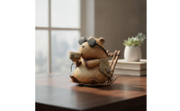 Capybara Figurine with Rocking Chair Mini Capybara Figurine Compact for Students