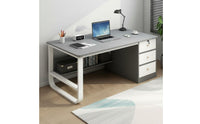 Multi-Drawer Design Computer Desk with Drawers Spacious Desktop Minimalist Home Office Desk Rounded Corners Workstation for Students, Bedroom