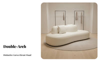 Nordic Design Double-Sided Curved Island Sofa Easy to Clean Reception Seating Waterproof Commercial Furniture Scratch Resistant for Shopkeepers, Interior Designers, Business Owners, Beauty Salon, Retail Shop, Lobby, Living Room