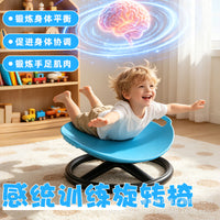 跨境圆形旋转感统盘训练器材儿童前庭平衡座椅玩具转椅感统训练椅