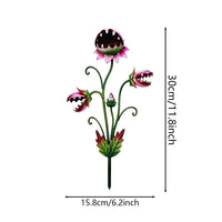 Metal Plant Stake with Leafy Base Painted Yard Ornament Lightweight