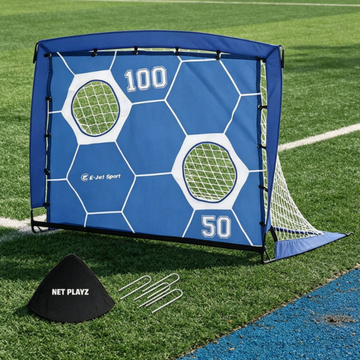 Two-Use Training Goal Hexagon Pattern Foldable Training Goal Sports Equipment Printed Numbers Ground Stakes