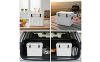 Large-Capacity Insulated Cooler Box Leakproof Cooler with Drain Plug Outdoor Portable Cool Box for Campers, Camping, Fishing