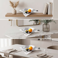 Leaf Tray Textured Fruit Platter Food-Grade Acrylic Tray with Handle for Hosts, Living Room