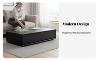 Dual-Level Caway Fromee Table Minimalist Design Living Room Furniture Modern Design With Storage Shelf for Apartment Dwellers