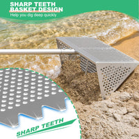 Cross-border New Stainless Steel Sand Sieve Foldable Beach Shark Tooth Sieve, Sand Crab Catcher