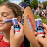 Mysense Red White Blue Body Glitter Stick for Independence Day Memorial Day Veterans Day