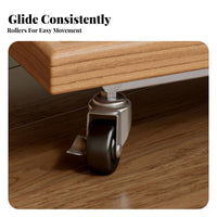 Rolling End Table with Storage 2-Tier Design Convertible Bookstand Trolley