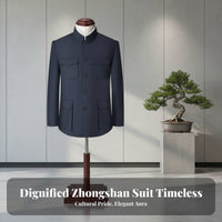 Men's Zhongshan Jacket, Chinese Style, Classic Elderly Outerwear, Thick Tang Coat