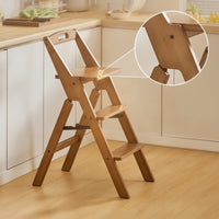 Step Stool with Backrest Foldable Folding Step Stool Multiversatile Furniture for Kitchen, Home Library