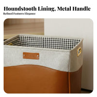 Rectangular Textile Box with Handles Multi-Purpose Two-Tone Textile Box Foldable