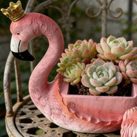 Flamingo Storage Box Detailed Feathers House Decoration Waterproof for Gardeners