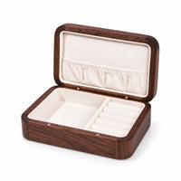 Jewelry Box with Hinged Lid Walnut Wood Wooden Jewelry Box Classic for Desktop