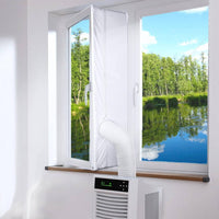 1 Piece Portable AC Window Seal Kit with Adjustable Zipper Hose Opening Removable Waterproof Sleeve Trim-to-fit Installation Suitable for Temporary Setups Rental Homes